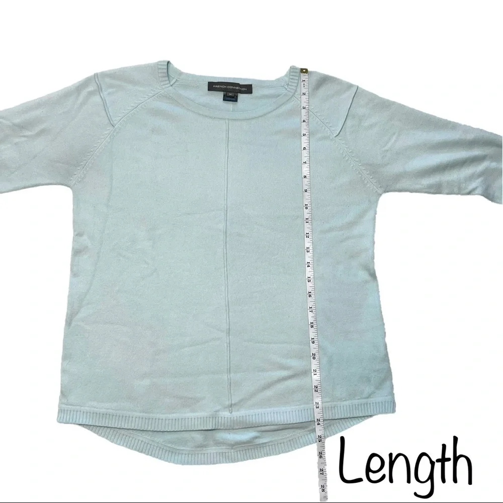 French Connection Della Vhari Crewneck Pull On Sweater Light Blue Size Medium